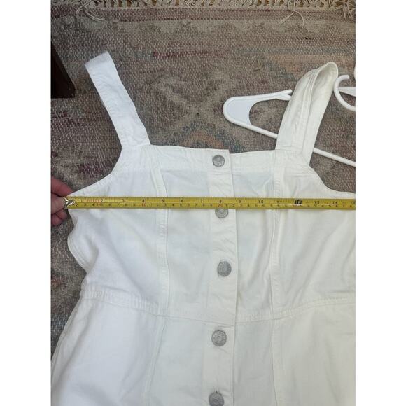 NWT Madewell Tile White Denim Square-Neck Sleeveless Mini Dress Size 4 NL444 - Picture 10 of 13